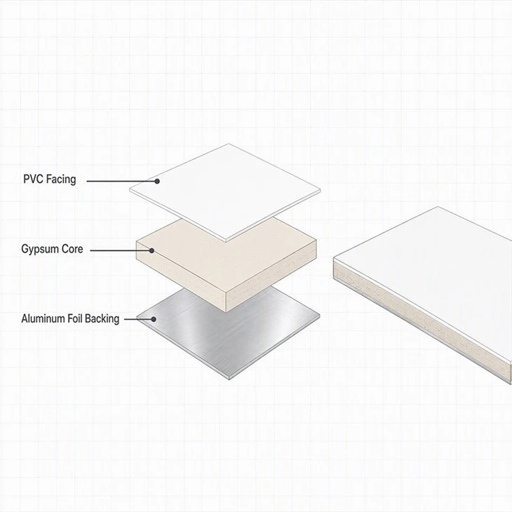 Aluminum Foil Back Veneer PVC Plasterboard Ceiling best
